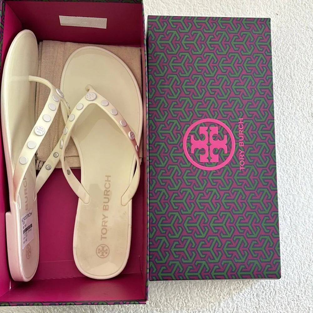 Tory Burch Studded Jelly Flip Flops